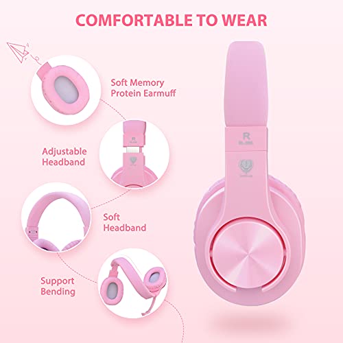 Kriogor Headset for Girls, 3.5mm Gaming Headset PC Headphone with Mic compatible for PlayStation 4 Xbox one Laptop Computer (Pink)
