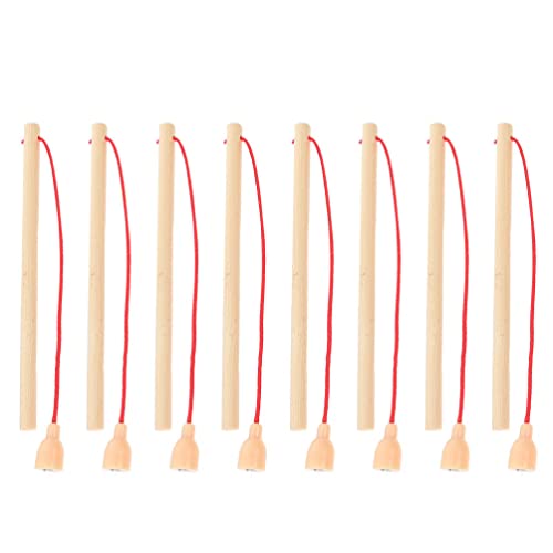 TOYANDONA 8pcs Wooden Magnet Poles Fishing Rod Cat Teaser Wand Toy for Girl Boy Kids Magnetic Fishing Games Pool Activity Accessory,14.8X0.7X0.7CM,ZB835T80499XC
