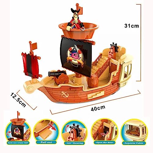 sobebear Kids Role Play Pirate Boat Ship, Adventurous & Creative Treasures Toy with Attractive Figures & Accessories for Indoor Fun, Multipurpose Super Value Game Toy Set Suitable for 3+ Years Kids