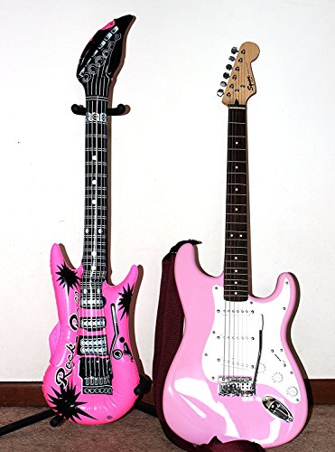 Yojoloin Jumbo 12PCS Inflatable Guitar Saxophone Microphone Balloons Fun Musical Instruments Accessories For Birthday Party Supplies Favors Photo Booth Props Random Color (12 PCS)