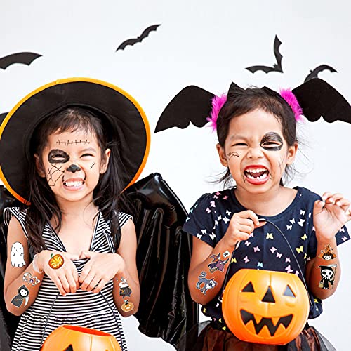 Leesgel Halloween Party Bag Fillers, 10 Sheets Luminous Temporary Tattoos for Kids Halloween Decorations, Halloween Gifts Game Accessories Stuff Stickers for Halloween Party Supplies Favours