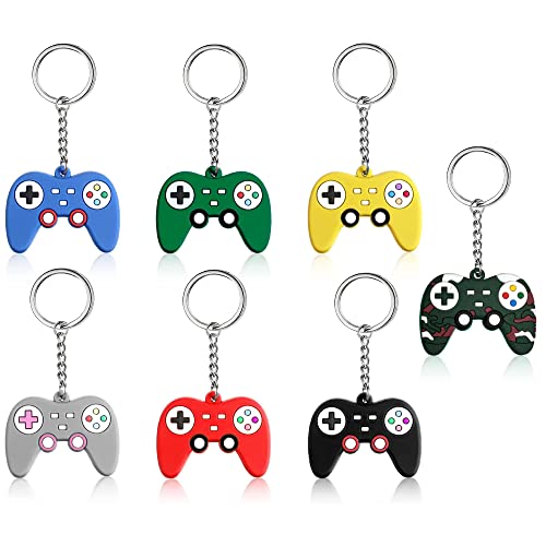 7 PCS Gaming Keyring,Gaming Keychain Boys Keyrings Video Game Controller Keyrings & Keychains Gaming Party Bag Fillers Gaming Handle Pendant Charms for Video Game Birthday Baby Shower Party Favors
