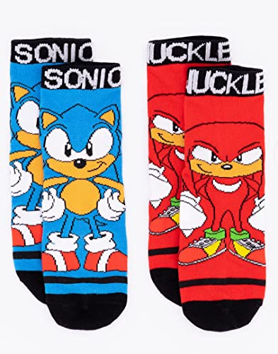 Sonic The Hedgehog Socks 5 Pack Kids | Boys Girls Knuckles Characters Power Rings Multicolour Footwear | Game Accessories Merchandise