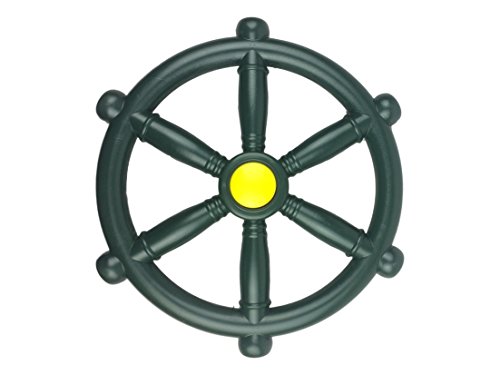 HIKS® Green Pirate Ship Steering Wheel 30cm, Ideal For Kids Childrens Climbing Frame, Tree House & Play House