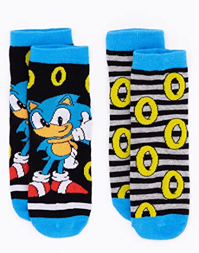Sonic The Hedgehog Socks 5 Pack Kids | Boys Girls Knuckles Characters Power Rings Multicolour Footwear | Game Accessories Merchandise