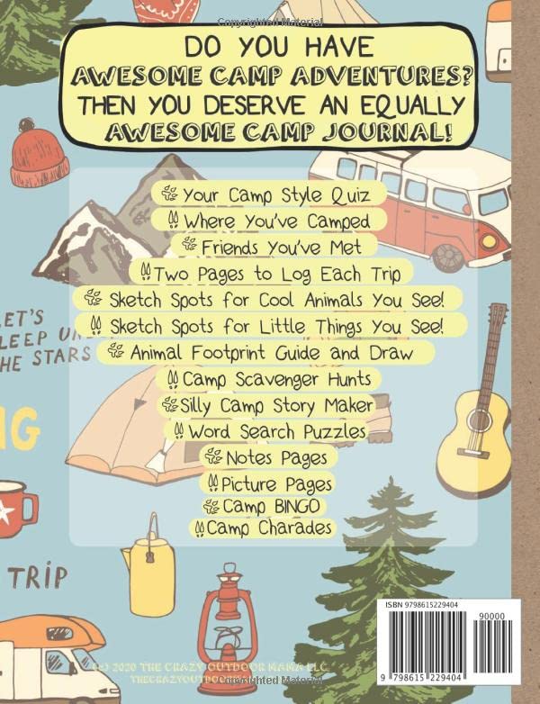 Interactive Kids Camping Journal: Kids Camping Log, Kids Camp Games, Camp Sketches and More!