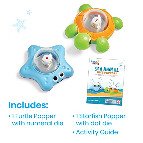 Learning Resources Sea Animals Dice Poppers, Maths Dice Popper, Game Replacement Dice Roller, Dice Games for Kids, Board Game Accessories, Family Game Night, Kids Travel Activity, Fun Classroom Games