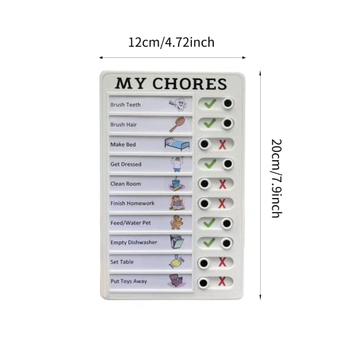 MEKEET My Chores Checklist Board 1Pcs Memo Plastic Board with 10 Paper Portable Behavior Chart Reusable Chore Chart White Chores Checklist for Home Travel Planning Reminder Tool