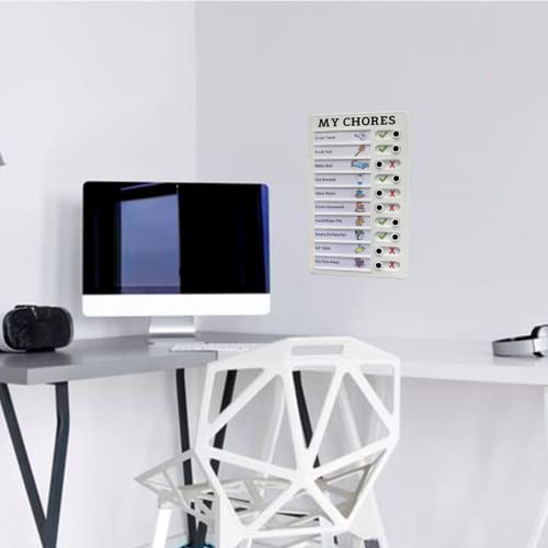 MEKEET My Chores Checklist Board 1Pcs Memo Plastic Board with 10 Paper Portable Behavior Chart Reusable Chore Chart White Chores Checklist for Home Travel Planning Reminder Tool