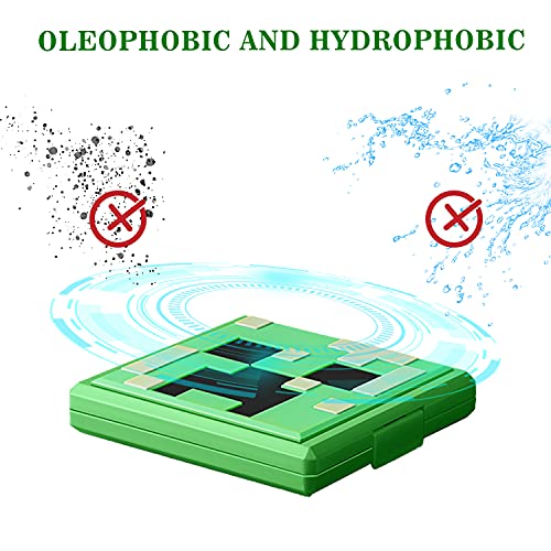 Game Card Case for Nintendo Switch,Portable & Thin Hard Shell Box, Protective Shockproof Cartridge Holder Carrying Storage Cases Box with 12 Card Slots for Switch Lite NS NX (Green Mini World)