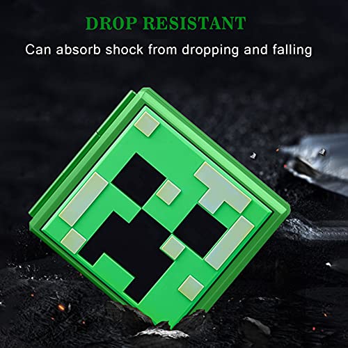 Game Card Case for Nintendo Switch,Portable & Thin Hard Shell Box, Protective Shockproof Cartridge Holder Carrying Storage Cases Box with 12 Card Slots for Switch Lite NS NX (Green Mini World)