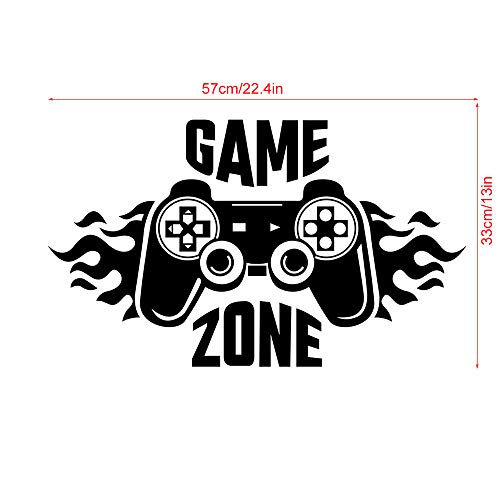 SITAKE Game Zone Boys Wall Stickers for Bedrooms, Gaming Accessories Kid’s Room Decorations, Children’s Wall Decor for Playroom, 57 x 33 cm
