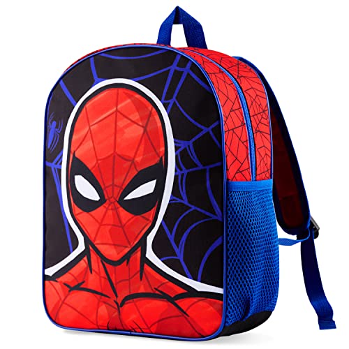 Marvel Spiderman Backpack for Boys Avengers Captain America Iron Man Kids and Toddler Backpack Nursery Pre School Bags for Boys Travel Holiday Avengers Gifts (Blue/Red Spiderman)