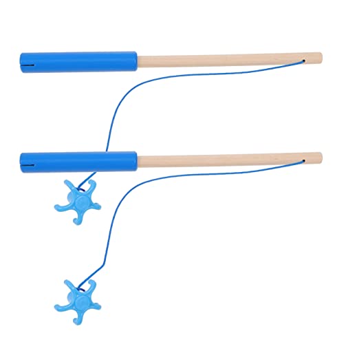 STOBOK Wooden Magnetic Fishing Poles, Kids Magnetic Fishing Rod Toys Magnet Fishing Games Magnetic Rod Fishing Plaything Toy for Pool Activity Accessory