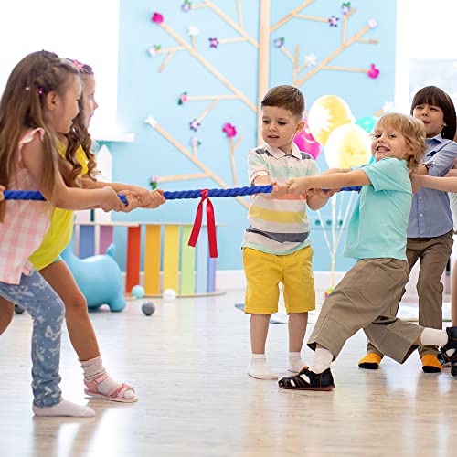 Flintronic 20ft Kids Adult Tug of War Rope Kit with Whistle Medal Accessories, Outdoor Play Field Day Family Party Birthday Party Game Tug of War Rope Kit (Blue)