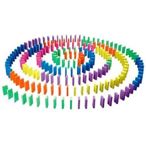 Eshowy 120pcs Colorful Wooden Dominos Blocks Set, Kids Game Educational Play Toy, Domino Racing Toy Game