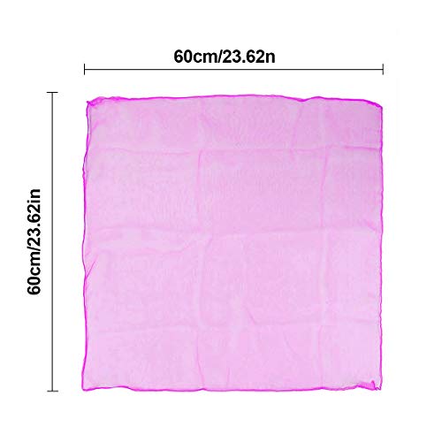Kissral 15 pcs Dance Juggling Scarves for kids and Toddlers, Silk Magic Performance Props Accessories 60 x 60 cm, Square