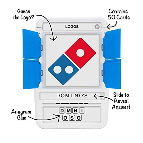 100 PICS Logo Quiz Travel Card Game - Guess 100 Logos, Family Brain Teasers, Pocket Puzzles For Kids And Adults