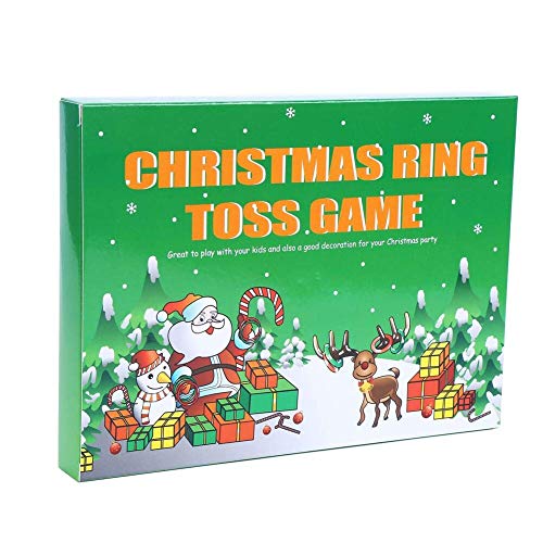 VEYLIN Christmas Party Toss Game Inflatable Reindeer Antler Hat with Rings for Kids Adults Family Xmas Fun Games