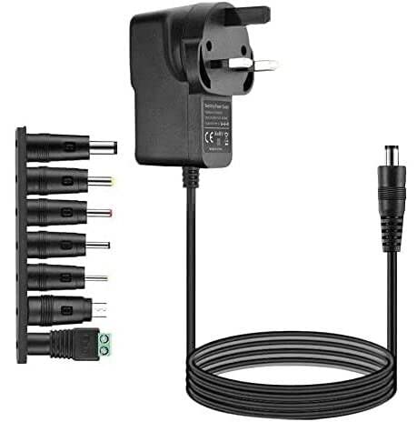 AREVERA 5V 2A Power Supply Adapter, Universal AC 100-240V to DC 5V 2A(2000mA) Adapter with 7 Different Plugs Adapter for LED Strip Lights, Video, Android, Tablet and More 5v Home Appliances Devices