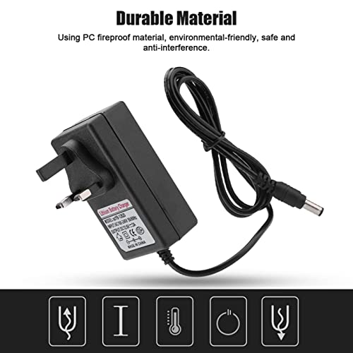 Lithium-ion Battery Power Adapter, AC 100-240V DC 12.6V 2A Power Supply Adapter Replacement Charger for E-Bike, Small Head Lamp, Toy Car, Balance Car Household Electronic Devices (UK)