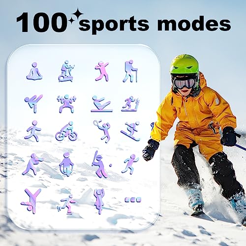 PTHTECHUS Smart Watch for Kids, Fitness Tracker Smart Watch with Bluetooth Call Voice Assistant, 100 Sports Modes, Sleep Monitor, Pedometer, Sport Watch for iOS Android