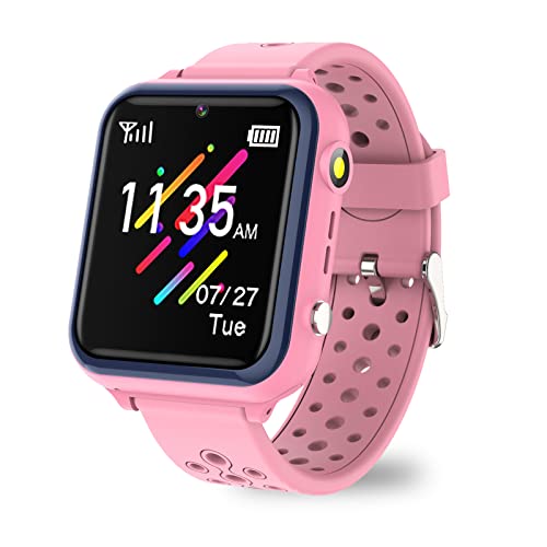 Retysaz Kids Smart Watch 16 Game Smart Watch for kids Phone Fashion Smartwatches for Children 3-14 Great Gifts To Girls Boys Electronic Learning Toys (Pink)