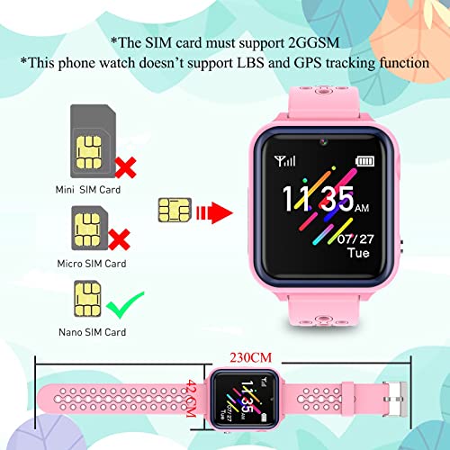 Retysaz Kids Smart Watch 16 Game Smart Watch for kids Phone Fashion Smartwatches for Children 3-14 Great Gifts To Girls Boys Electronic Learning Toys (Pink)