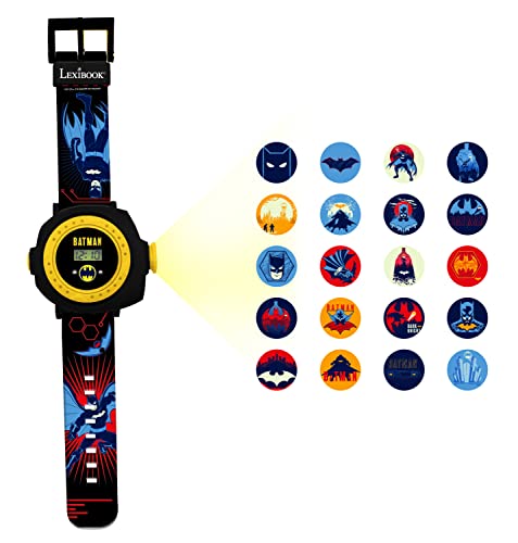 LEXIBOOK DMW050BAT Adjustable Projection Watch Digital Screen – 20 Images of Batman – for Children-Red and Blue