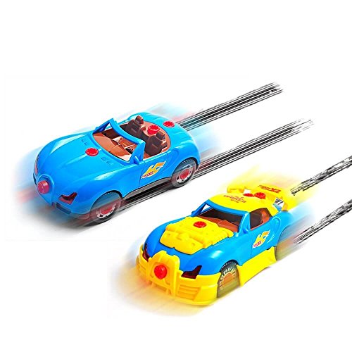 Pup Go Construction Toy, Take Apart Toys Car Racing, 30 Pieces, Build Your Own Car Kit With Electric Drill Tools, Best Gift Present Age 3 4 Year Old Boy Girl Kids (4 Spare Screws Included)