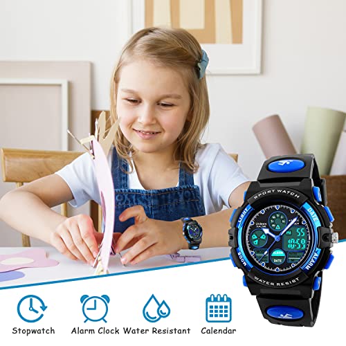 Urdesw Kids Digital Waterproof Watches for 6-15 Year Old Boys Electronic Toys Games Teen Boys Birthday Presents Gift for 6-15 Year Old Boys Girls
