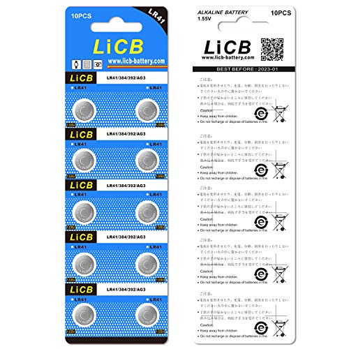 LiCB 10 PCS LR41 AG3 392 192 SR41SW Battery 1.5V Button Coin Cell Batteries,Used in Many Small Electronics, Watch, Calculators, Toys