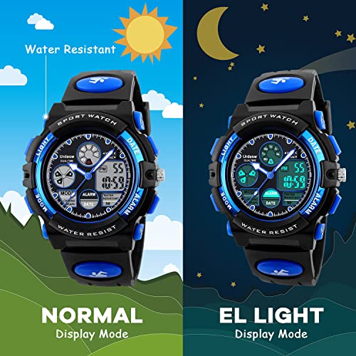 Urdesw Kids Digital Waterproof Watches for 6-15 Year Old Boys Electronic Toys Games Teen Boys Birthday Presents Gift for 6-15 Year Old Boys Girls