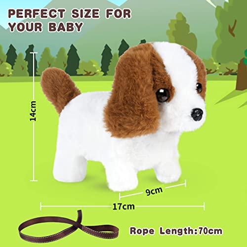 OSDUE Toy Puppy, Electronic Interactive Plush Toys Dog, Puppy Electronic Interactive Pet Dog Boy Girl Birthday Present - Walking/Barking/Tail Wagging/Stretching Companion Animal for Kids - St. Bernard
