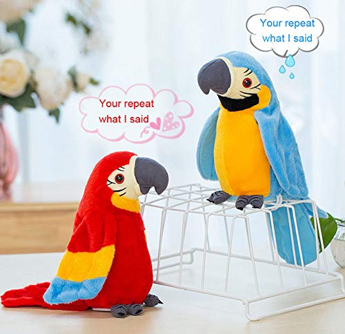 Cutiest Talking Parrot Toy Mimicry Pet Speaking Plush Toy Repeat What You Say Waving Wings Electronic Record Bird Toy Stuffed Animal Interactive Sensory Educational Toy Birthday Xmas Gift