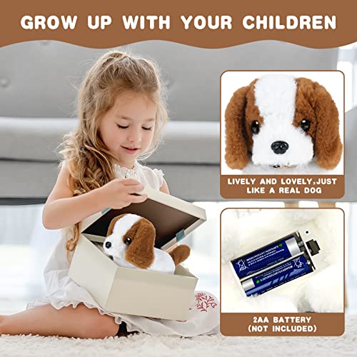 OSDUE Toy Puppy, Electronic Interactive Plush Toys Dog, Puppy Electronic Interactive Pet Dog Boy Girl Birthday Present - Walking/Barking/Tail Wagging/Stretching Companion Animal for Kids - St. Bernard