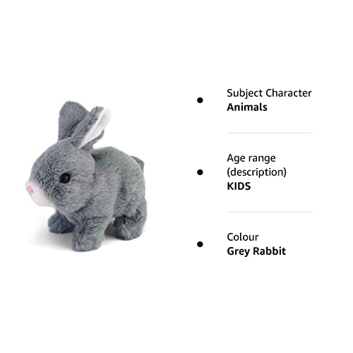 Toy Rabbit for 1-6 Year Old Walking Rabbit Toys for Kid Toy Electronic Interactive Rabbit Toy Gifts Age 2 3 4 5 Plush Rabbit Toy for Boy Baby Girls Birthday Gift Present 1-6 Years Old (grey rabbit)