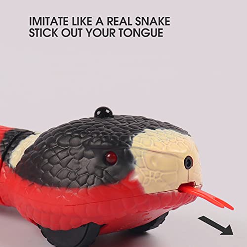 SoeHong Smart Sensing Snake Toy Cat Interactive Toys,USB Rechargeable Snake Cat Toy,Electric Indoor Cats Interactive Automatic Electronic Snake for Cats Built in Battery