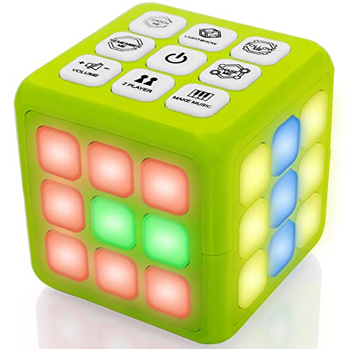 Tevo Cube-it Memory Game Flashing Cube Memory & Brain Game - 7 in 1 Handheld Games For Kids, Electronic Puzzle Games Cube - STEM Toys For Boys & Girls