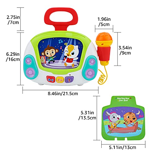 deAO Music Toy Karaoke Machine with Singing Recording, Cool Sound Effect, Soft Lights and Non Electronic Screen for Kids