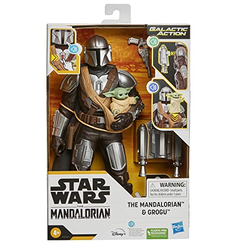 Star Wars Galactic Action The Mandalorian & Grogu Interactive Electronic 30-cm-scale Figures, Toys Children Aged 4 and Up