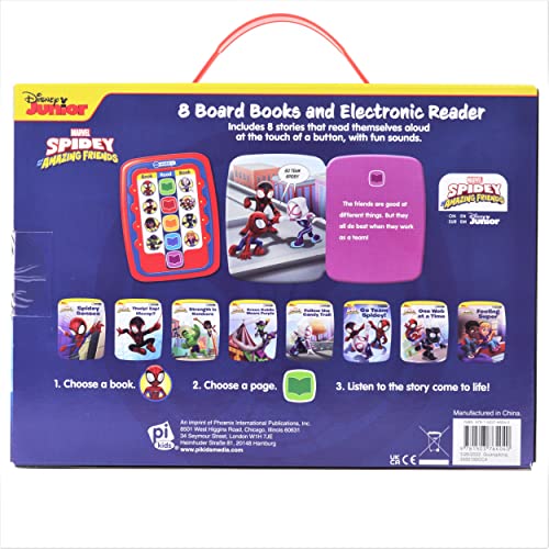 Marvel Spider-man - Spidey and His Amazing Friends- Me Reader Jr. Electronic Reader and 8 Sound Book Library - PI Kids: Me Reader Jr: 8 Board Books and Electronic Reader