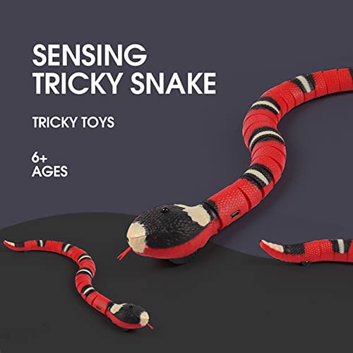 SoeHong Smart Sensing Snake Toy Cat Interactive Toys,USB Rechargeable Snake Cat Toy,Electric Indoor Cats Interactive Automatic Electronic Snake for Cats Built in Battery
