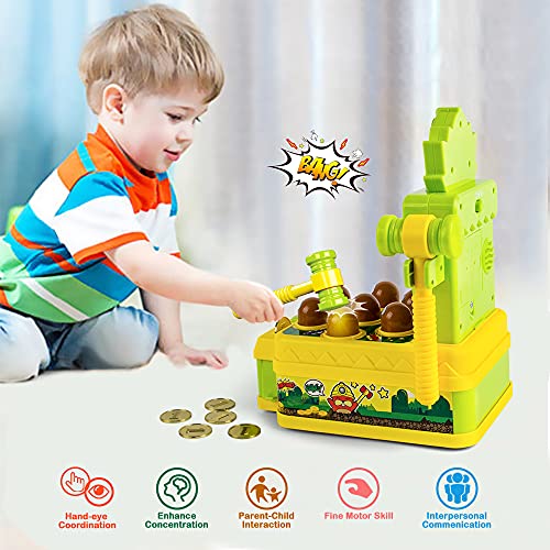 VATOS Whack Game Toy with Mole,Mini Electronic Arcade Game,Pounding Bench Coin game with 2 Hammers Toy,Interactive Educational Developmental Game for Toddlers Kids Girls and Boys Age 3 4 5 6 Years Old