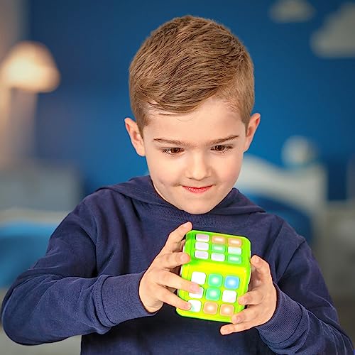 Tevo Cube-it Memory Game Flashing Cube Memory & Brain Game - 7 in 1 Handheld Games For Kids, Electronic Puzzle Games Cube - STEM Toys For Boys & Girls