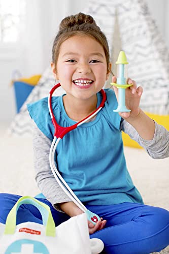 Fisher-Price Preschool Pretend Play Medical Kit 7-Piece Doctor Bag Dress Up Toys for Kids Ages 3+ Years, DVH14