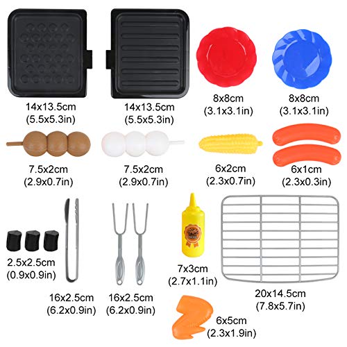 Pretend food,Pretend Play Toys,Play Food,Kitchen Set,Cooker for kids,Toys for 3 Year Old Boys Girls+,Sound&Light&Steam(BBQ)