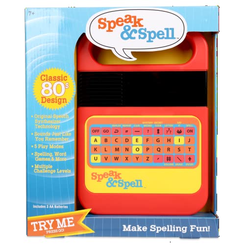 Retro | Speak & Spell Electronic Game | Classic Retro Interactive Toy, Educational Learning System For Boys & Girls Ages 4+ | Basic Fun 09624
