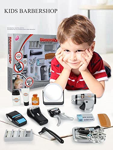 xwin sportseries Kids Barber Shop Toy Set, Fashion Hair Salon Pretend Play Toy for Kids, Barbershop Hairstyle Pretend Play Kit for Boys and Girls for 3 Years and Above, Best Gift for Kids