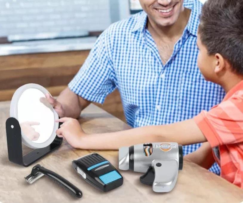 xwin sportseries Kids Barber Shop Toy Set, Fashion Hair Salon Pretend Play Toy for Kids, Barbershop Hairstyle Pretend Play Kit for Boys and Girls for 3 Years and Above, Best Gift for Kids